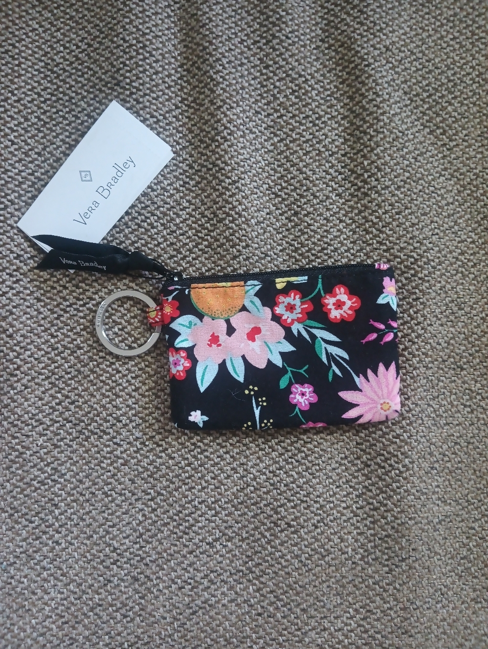 NWT Vera Bradley Zip ID Coin Purse Keychain